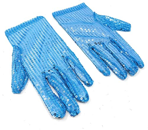 Damen-Kostümhandschuhe aus Polyester mit Pailletten, 22 cm Radius