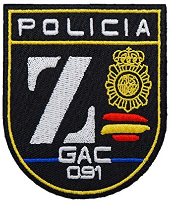 POLICIA G.A.C. 091 GAC Insignia de parches bordados militares con respaldo de bucle de gancho