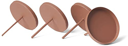 Novaliv 4X Kerzenpick flach 8cmROST Kerzenpick Metall rund für Adventskranz Kerzenständer Kerzenpin Weihnachten Kerzenhalter Kerzentülle Adventskerzenhalter Kerzenteller zum Stecken