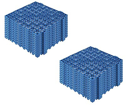 hzexun 20 Pavimenti in PVC per garage ad incastro 30 x 30cm,Piastrelle Spessa 1,5cm per Pavimentazione Antiscivolo per Garage per Seminterrati, Palestre,Negozi di Riparazione,Cortile con Balcone (Blu)