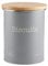 EHC Round Enamel Airtight Seal Cookie/Biscuit Kitchen Storage Canister Jar With Wooden Lid, Grey