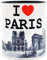 DESSAPT Arts - J'aime Paris/I LOVE PARIS et ses Monuments - Mug Céramique 325 ml - Tasse-Cadeau Unique avec les Magnifiques Paysages Parisiens - Imprimé en France - Blanc et Noir