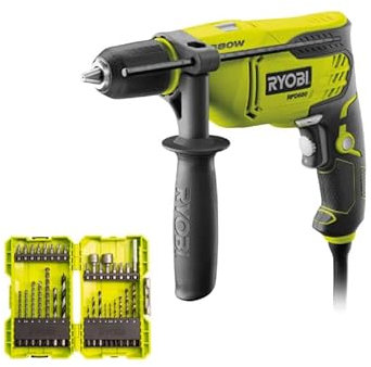 Pack RYOBI - Perceuse à percussion RPD680K - 680W - Coffret empilable de 32 accessoires RAK32DDMIX mixte perçage - vissage - boulonnage