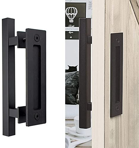 YANGHX Barn Door Handle 30cm Pull Handle for Sliding Barn Door Heavy-Duty Materials (Square)