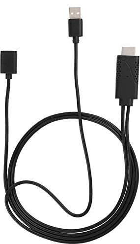 KIMISS Câble Adaptateur USB Femelle vers Hdmi Mâle Noir Abs PVC 2 en 1 1080P USB Femelle vers Hdmi Mâle Câble Adaptateur HDTV Cordon pour e