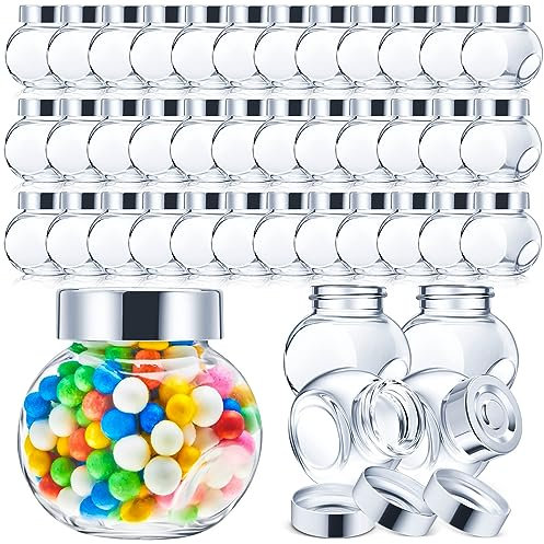Umigy 120 Stück Mini-Gläser mit Deckel, 50 ml, Mini-Süßigkeitengläser, kleine Einmachgläser, kleine Glasbehälter mit Deckel für Gastgeschenke, Hochzeitsgeschenke, Gewürze, Honig, Zucker, Peeling,