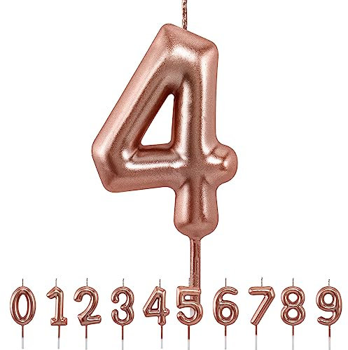 Geburtstagskerzen 4 zahlen geburtstagskerzen Tortendeko, 3D Diamant Form Kuchen Kerzen Zahl 0 1 2 3 4 5 6 7 8 9 Glitzer Kuchen Topper Dekoration