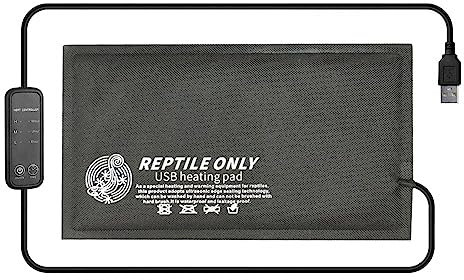 DONGKER Reptilien Heizmatte, USB 5V Reptil Wärmematte, Terrarium Temperatur Heizkissen Amphibien Pet Mat Wärmer Bett Matte für Schlangen-/Eidechsen-/Frosch-Terrarium