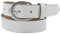 fashionchimp Basic Damengürtel aus 100% echtem Leder, glänzende Gürtel-Schließe, Breite ca. 2,8cm, Made In Germany (Weiß-Montana, 130/BW115)