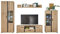 Home4You Wohnwand - Artisan Eiche Dekor - Schwarz - 4-teilig - mit LED-Beleuchtung