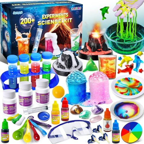 JOPSHEEN 200+ Wissenschaft Experimente Kit für Kinder, STEM Spielzeug Geschenke für Jungen Mädchen, Lernspielzeug Experimentierkasten, Chemie-Set, Vulkan