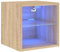 vidaXL Meuble TV Mural avec Lumières LED, Armoire de Télévision Suspendue avec Étagère, Meuble Télé Flottant, Moderne, Chêne Sonoma Bois d'Ingénierie