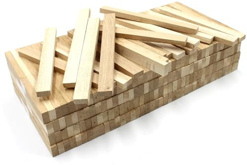 80x Holzleiste 16x8x160mm Eiche lose Bastelklötzchen zum Basteln Bastelstäbe (Eiche 16x8mm)
