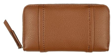 TOM TAILOR Beca Damen Geldbörse Portemonnaie Reißverschluss Groß Cognac Braun
