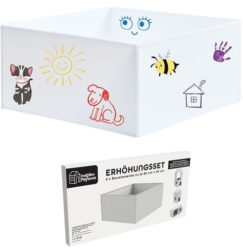 ImagiNew Playhome - Immer Wieder neu bemalen & abwischen - Spielhaus Kinder Erhöhung Zubehör Erweiterung Erhöhungsset (4X Bauteile zu je 80cm x 40cm)