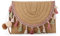 EVEOUT Damen Stroh Clutch Handtasche mit Schultergurte Sommer Gewebte Stroh Schultertaschen mit Quasten Umhängetaschen für Strand Urlaub Reisen Hochzeitstasche