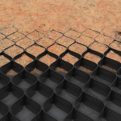 Stabilisateur Gravier Grille Géo pour Les Allées et Trottoirs en Gravier, Nid D'abeille Stabilisateur de Grille de Sol pour L'aménagement Paysager des Pentes, Géogrille de Remplissage D'herbe et de Ro
