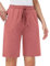 MOVE BEYOND Damen Bermuda Shorts Kurze Hose Sommer Baumwolle Sporthose Jogginghose Knielang mit 3 Taschen, Rosa, XXL