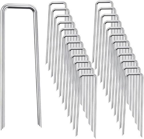 SZKKQKJ Erdanker, erdanker unkrautvlies,heringe,50 U Förmiger Nagel zum Befestigen von Kunstrasen, Netzen, Stoffen, Zelten, Wasserleitungen usw(15cm)