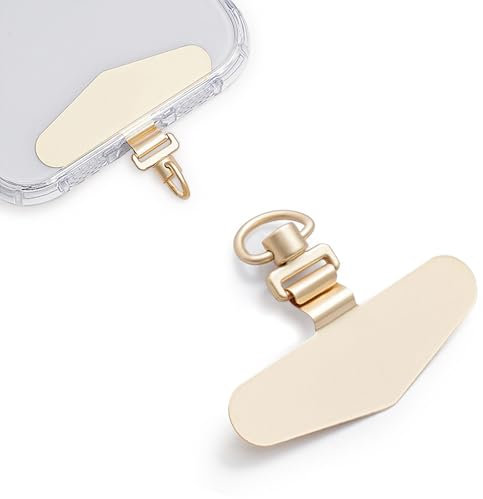 Cxqbsmy Handy Handykette Pads, Metall Pads, Handy Sicherung Patch Pads mit Metallring, Universeller Handytrageband Pads ohne Klebstoff, Handykette Gold