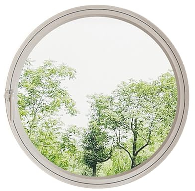 HJLKDYM Finestra A Battente Girevole, La Finestra Circolare Può Ruotare Di 360°, Le Finestre Di Ventilazione Con Illuminazione In Lega Di Alluminio, Per Bagno, Seminterrato(White-transparent glass,40c