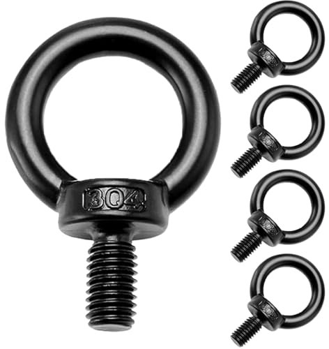 ORTAVA 5 viti ad anello M8, vite per occhi in acciaio inox A2V2A, ossido nero, vite con occhiello M8, per appendere e fissare