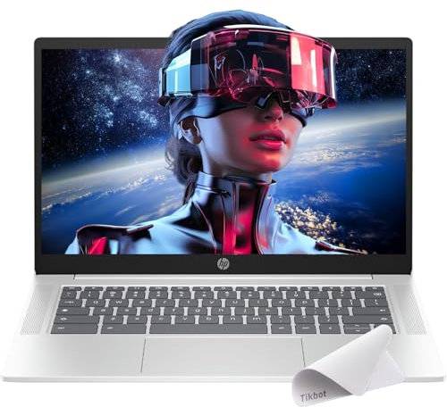 HP Chromebook 14inch Laptop - Student Google Chromebook - Intel Core N100 Beat i5-10210Y - FHD Display - USB C - Long Battery Life - Ultralight - 2024 - for Kids - 4GB RAM - 64GB Storage - Mouse Pad