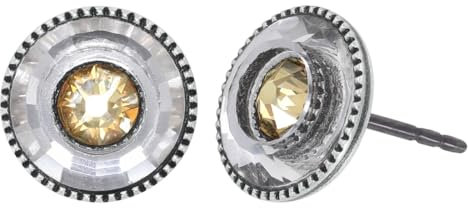 Konplott: Ohrstecker Donutissima pastel, runde modische Glasdonut-Ohrstecker in weiß-gelb