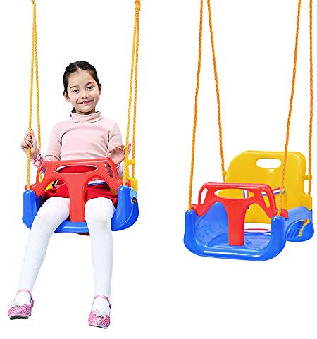 MUL-BOUTIQUE Balançoire Bébé,Siège Bébé Extensible en Plastique,Balançoire 3 en 1,Balançoire de Jardin pour Enfants Résistante à l'usure