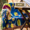 Snylcce Doppelseitige böhmische Decke - 100% Bio-Baumwolle, handgewebte Bett- und Sofadecke, gemütlicher Boho-Akzent für 2-3-Sitzer Sofas und Sessel - 200x230cm, Vibrant Blue