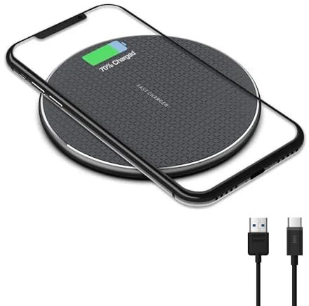 INDOTEAM Wireless Charger Pad | 15W Fast Wireless Charging Pad - Compatible with Samsung, iPhone and Other Qi Compatible Phones | Qi Wire-less Charger Adapter | 15W Fast Wire-less Charging Adaptor
