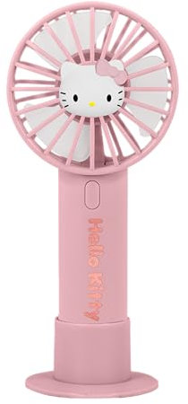 OTL Technologies Ventilateur à main portable Hello Kitty avec batterie rechargeable rose et or