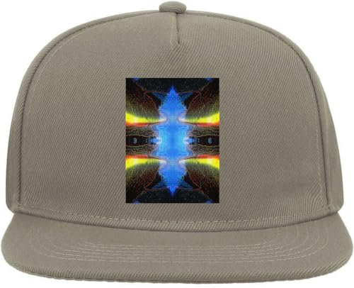 Shapeshifter Trippy Goa Art Snapback Flat Visor Cotton Blend Cap Gray, grau, Einheitsgröße