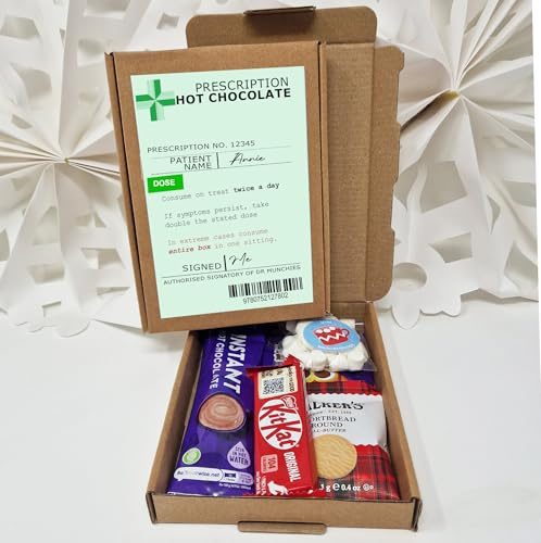 Personalised Get well soon Prescription Box, Hug in a box, Letterbox gift Afternoon tea, hamper, thank you gift, Cheer up, Pick me up, gift for friend, thinking of you - Mini Hot Chocolate Box
