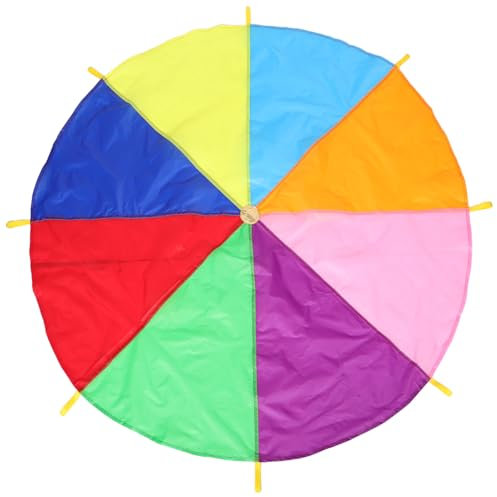 YARNOW Regenbogen-Fallschirm Mit Griffen Für Jugendaktivitäten Kooperatives Spielen Und Fitnesstraining Robustes Spielzeug Für Outdoor-Spiele Und Teamwork