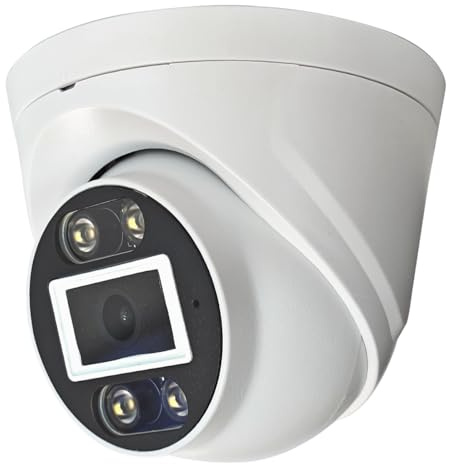 CCTV Camera, Full Colour 5MP 3K Security Turret Camera for Surveillance Systems, Colour Night Vision, With Microphone, AOC Audio Recording, Matrix LED Lights, 3.6 MM Wide Angle Lens, Weatherproof IP67