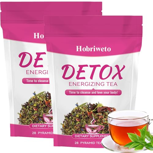 56 Tage Detox Tee zum Abnehmen – Gewichtsverlust Kräutertee, Natürliche Kräutermischung mit Grüner Tee, Löwenzahn, Rose & Pfirsich – Unterstützt Entgiftung, Verdauung & Wohlbefinden – Vegan