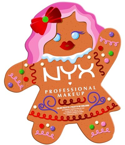 NYX Professional Makeup Holiday Gingerbaddie Palette Giftset For Women, Blendable, Eyeshadow, Glam Holiday Looks, Vegan & Cruelty-Free Eye Makeup 1 count