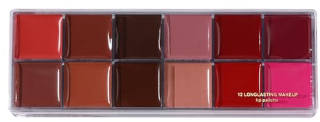 Rossetto opaco a lunga tenuta in 12 colori, palette di rossettis colorati e cremosi, set compatto di lucidalabbra cosmetici a lunga tenuta, palette di rossettis in 12 colori per donne modernes