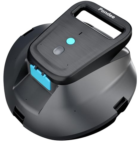 Pondee X1 Poolroboter Akku, Kabelloser Poolsauger mit 120 Min Laufzeit, Auto-Parkfunktion, 2,5 h Schnellladung, für Aufstellpools & Ebene eingelassene Pools bis 80m²