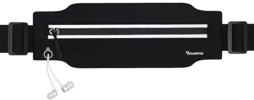 Running Belt for Men & Women, Slim Bum Bag & Running Phone Holder, No Bounce Waist Pack, Water Resistant Reflective Running Pouch, Adjustable Fitness Belt Fits All Smartphones