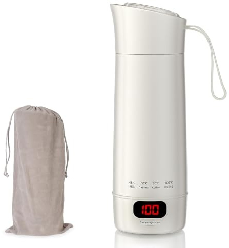 AEMCHDM 400ML Bollitore Elettrico da Viaggio, 4 Livelli di Temperatura