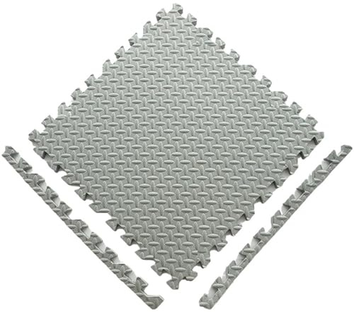 Tappeto Da Fitness A Puzzle Tappetini in gomma ad incastro, piastrelle antiscivolo for allenamento a casa(Grey-30x30cm,20PCS)
