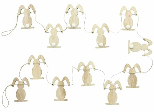 SIDCO Girlande Osterhase Hänger Holzhase Osterdeko Hänger Hasen Deko Ostern