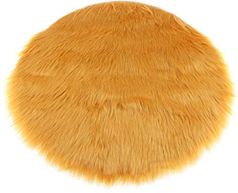 MagiDeal Künstliche Schaffell Teppich in versch. Farben, Größe: Ca. 30x30x6cm, Gelb