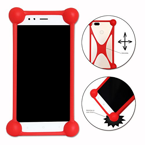 PH26 Condor Allure M3 Smartphone débloqué 4G Ecran : 6,2’’ Coque Bumper Rouge Antichoc en Silicone de qualité by