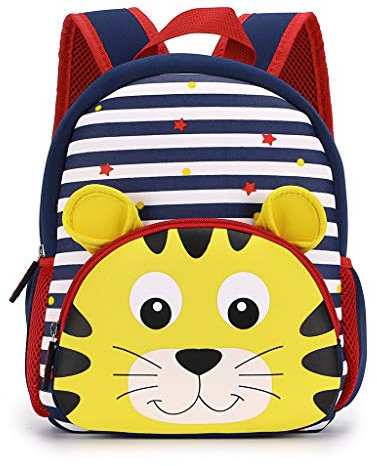 IGNPION Kindergarten Kinder Rucksäcke Toddle Kinder Schultasche Zoo Lunchpaket 3D Niedlichen Tier Cartoon Vorschule Rucksack（Gestreifter Tiger ）