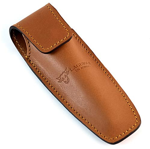 LAGUIOLE en Aubrac Lederetui, Gürteltasche braun für Taschenmesser und Sommelier Kellnermesser