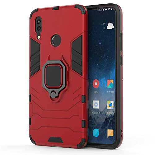 CHcase Coque Huawei P Smart 2019, 2 en 1 Armour Style Robuste Hybrides Double Couche Armure Defender TPU + PC Case Cover avec Support Magnétique Car Mount pour Huawei P Smart 2019 -Red