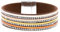 Zodiark Jewellery Wickelarmband, vierreihig, Leder, Ombre & Pavé-Fassung, österreichischer Schnitt, Wildleder, Gelb, Orange, Beige & Creme